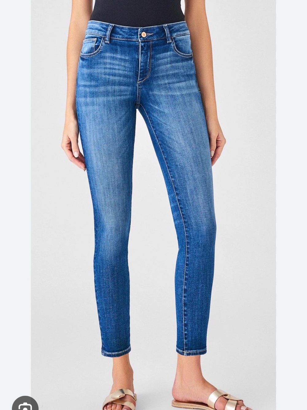 DL1961 Florence Ankle Cropped Jeans - Dark Blue Wash - Picture 9 of 11